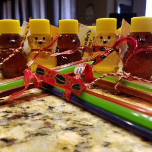 2 ounce honey bears with honey sticks